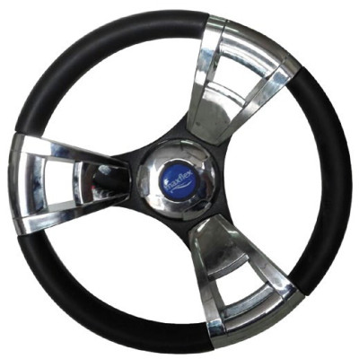 Chrome/Black Steering Wheel