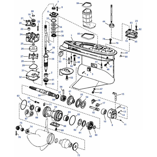 Gear Ratio V4 / V6 “O” (1979-06) , V4 2.25:1 (.44), V6 1.86:1 (.54)